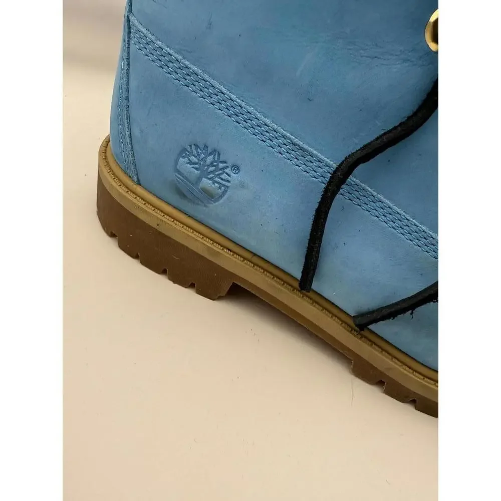 Timberland Classic 6-Inch Premium Waterproof Boots Blue Suede Boys 5.5 - Picture 2 of 14